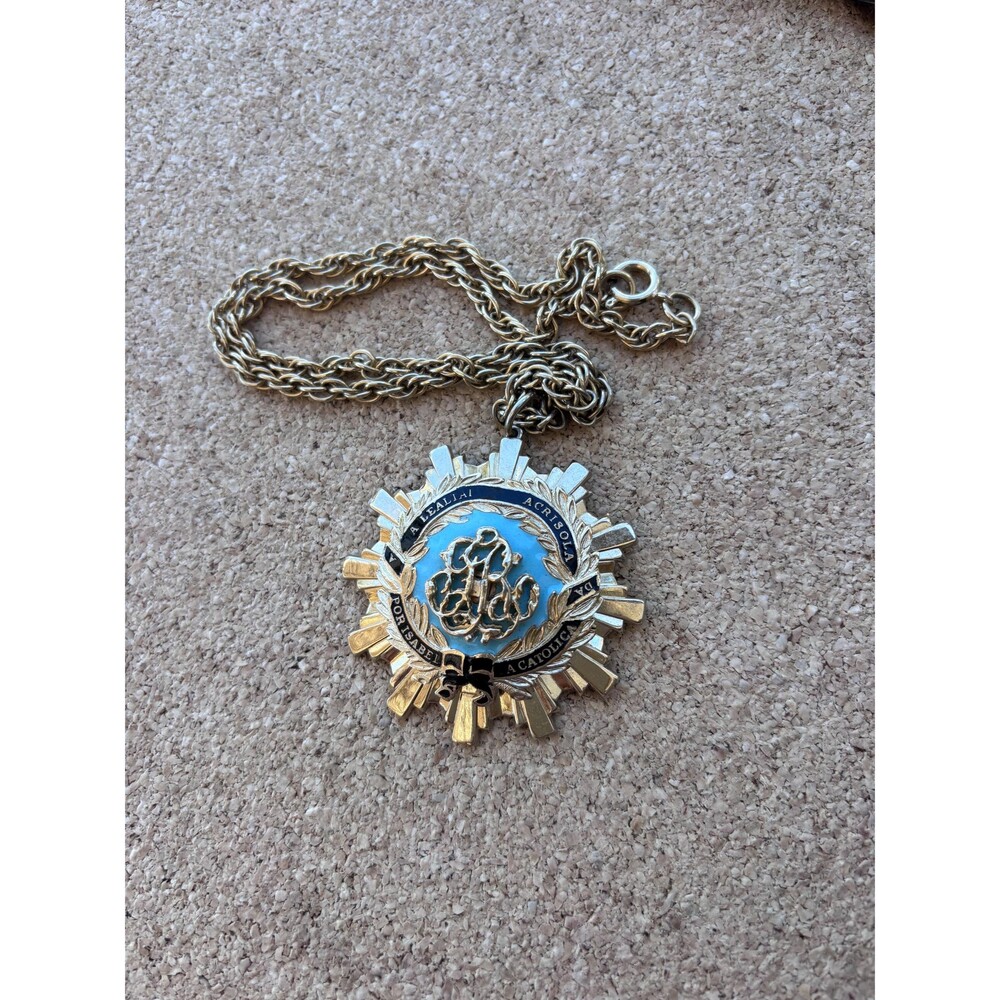 Coro Heraldic Enamel Pendant Necklace